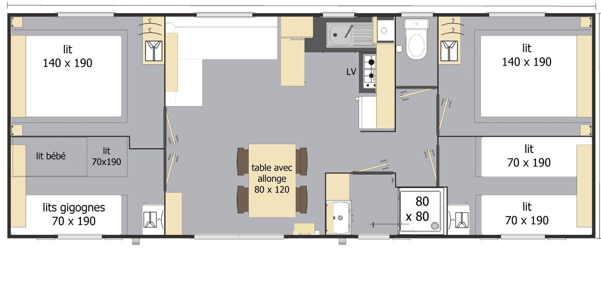 Mobil Home Xxl 4 Chambres - Camping Le Clos Cacheleux Miannay Værelse billede